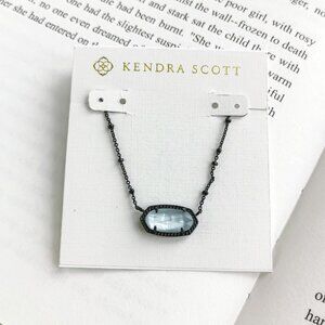 NEW Kendra Scott Elisa Gunmetal Gray Satellite Necklace